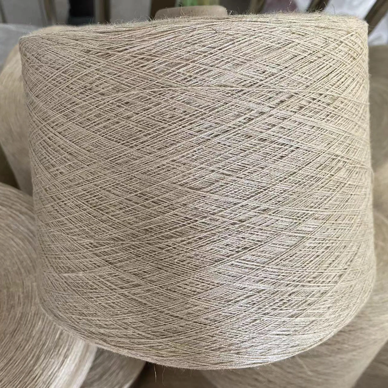 Лидер продаж льняная пряжа NE21/2 лен/вискоза 55/45 для вязания