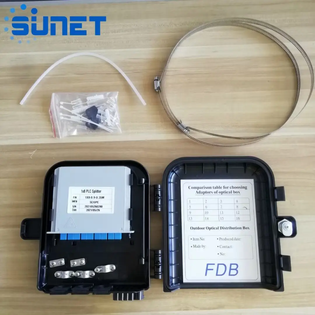 FTTH ODP/ODB/FDB/NAP Optical Distribution Box ABS SC FC Fiber Optic Box 16 8 Core