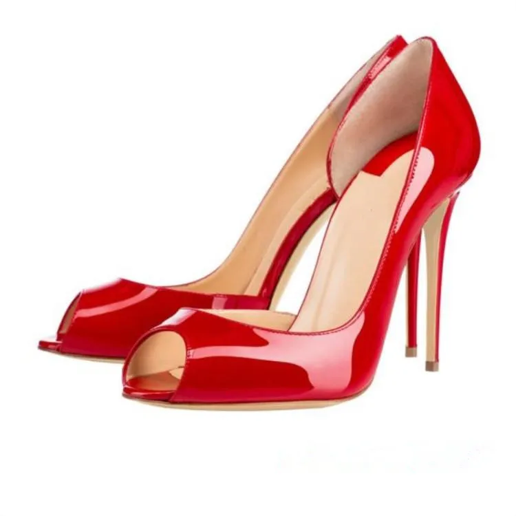 Newest Sexy Women Red Man-made Leather Stiletto Women High Heel Shoes