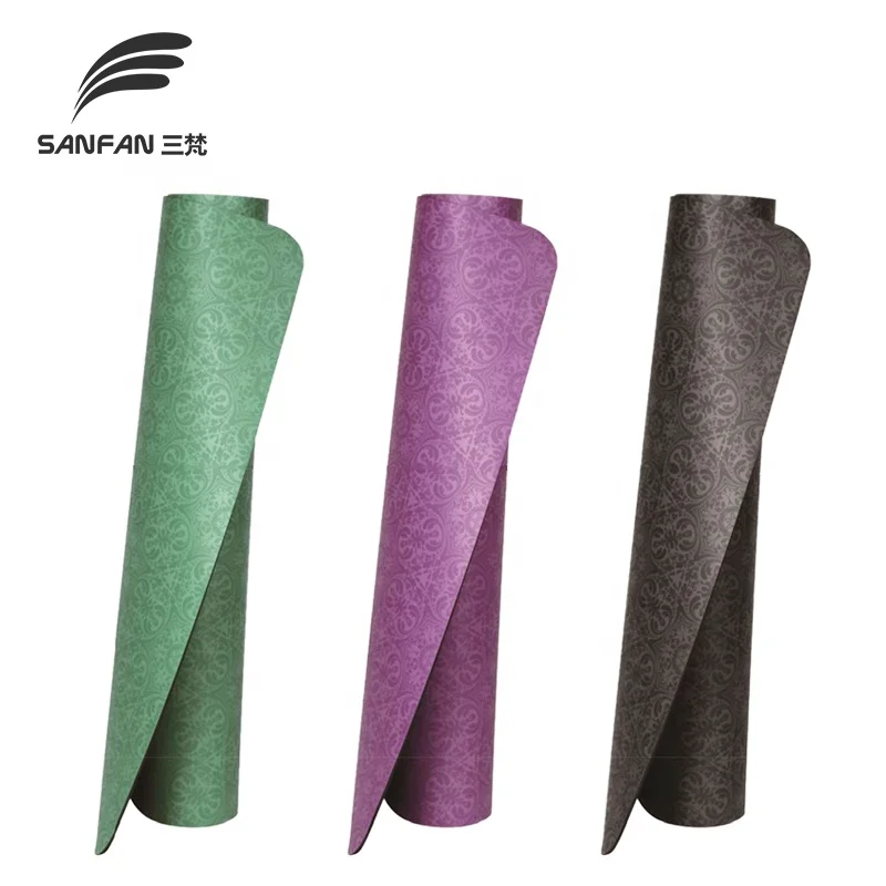 
SANFAN Oem Non Toxic Exercise Mat Logo Eco Friendly Natural Rubber Pu Yoga Mat 
