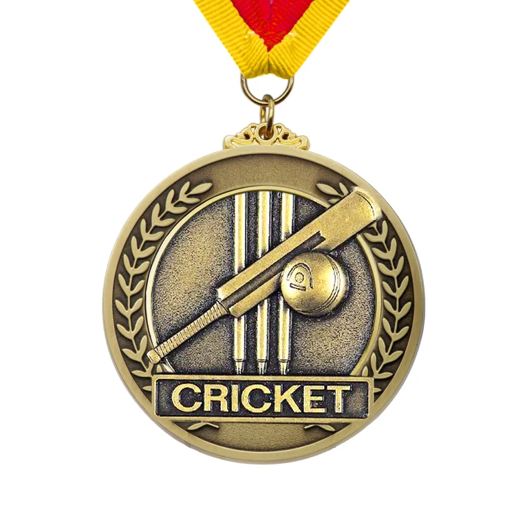 Custom Metal Plain Logo Awards Classic Cricket Medals