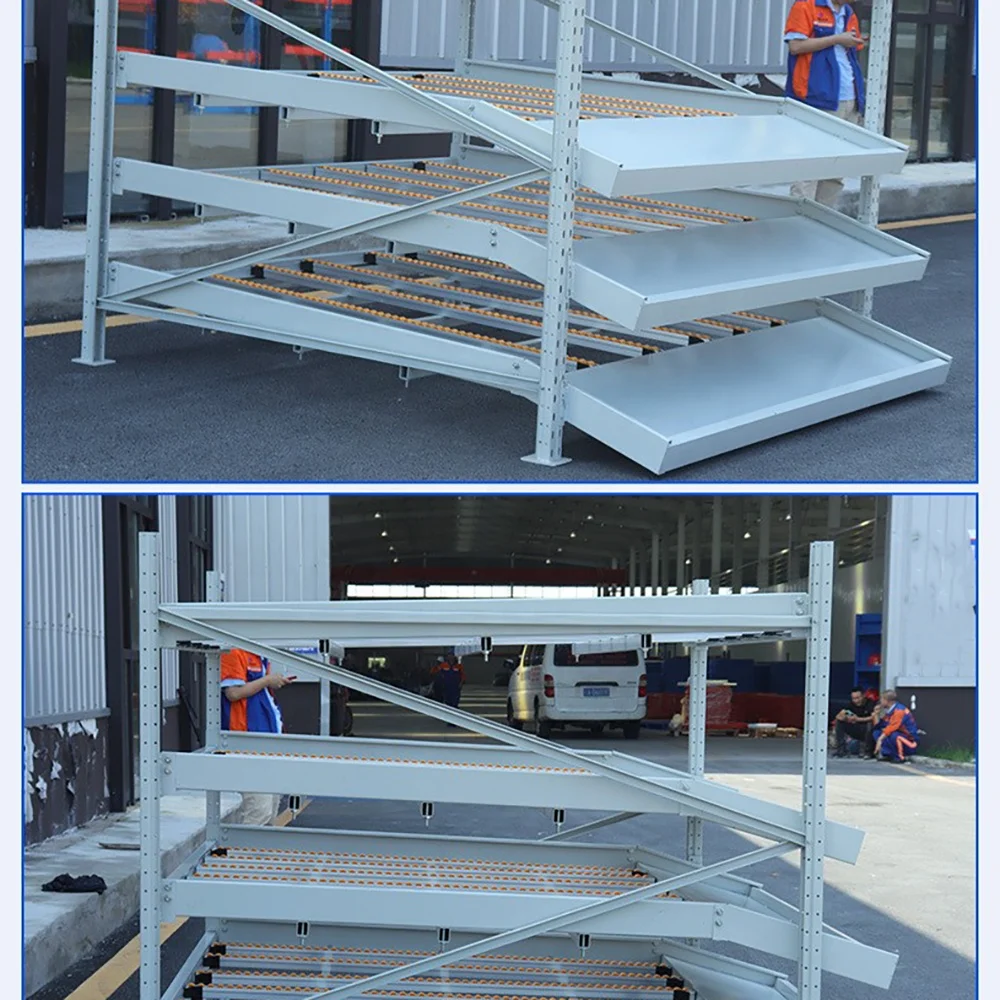 Factory Price Steel Warehouse Picking System Carton Flow Rack Flow Storage Shelves Gravity Pallet Racking
