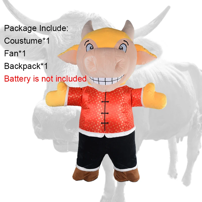 Saygo In Stock CE 2M/2.6M Inflatable Cow Cartoon Character Bull Mascot Costume Cosplay Suit For Carnival