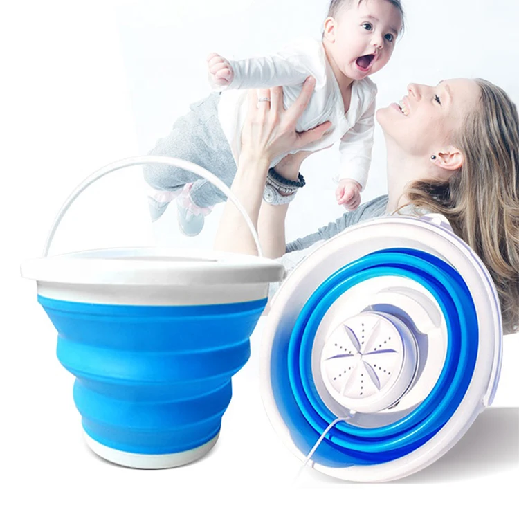 
hot-sell Mini Portable Ultrasonic Washing Machine Folding Washer USB Type Bucket Laundry Clothes Washing Machine 