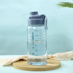 CN Warehoses Eco friendly 1.5L Sports Jug Plastic Motivational Water Bottle With Time Marker And filter For Gym Climbing