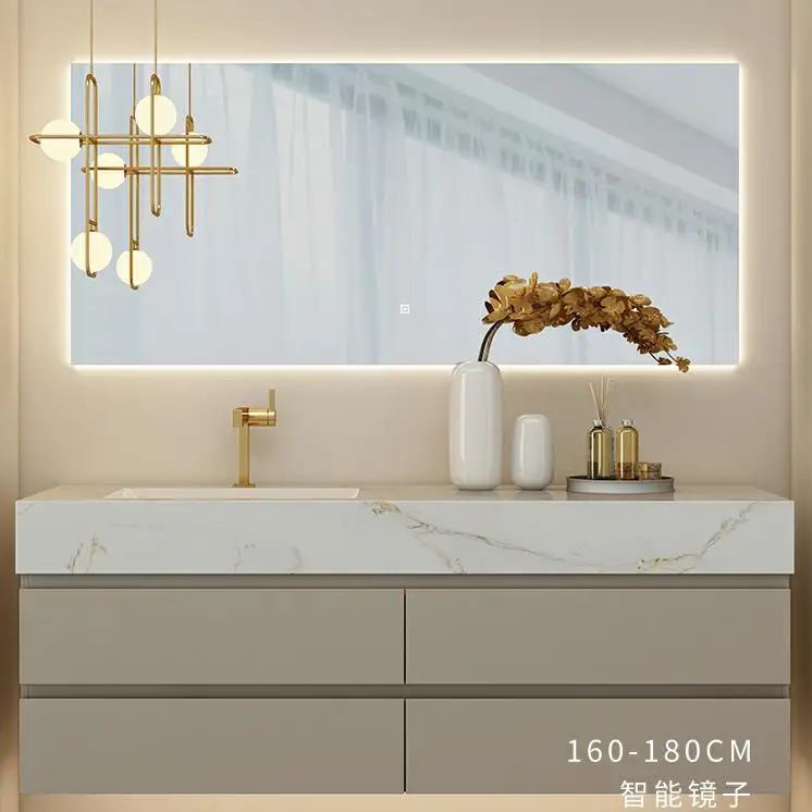 White Color Modern Hotel Bathroom Sink Wall Mounting Stone Vanity Basin