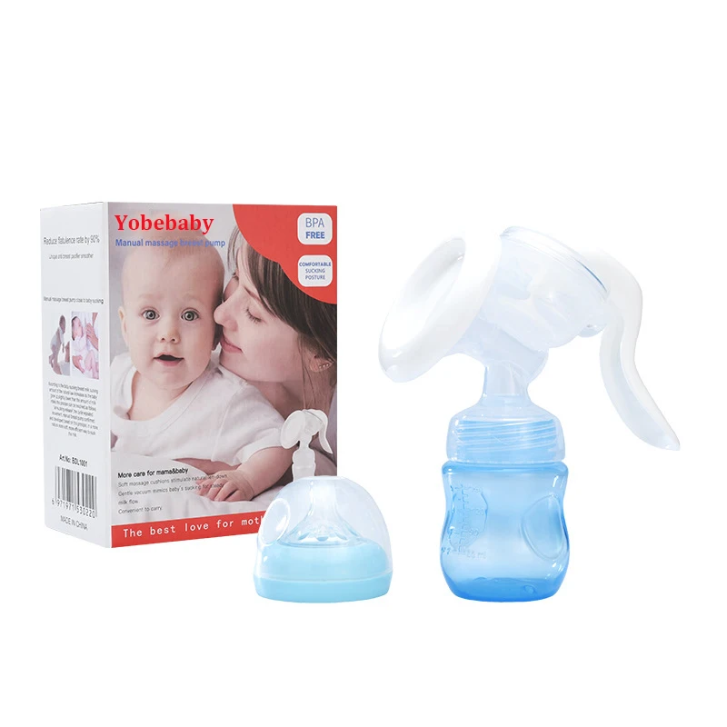 Adjustable Manual Breast Pump Food Grade Hand Pump for Breastfeeding With 120ML Baby Feeding Bottle
