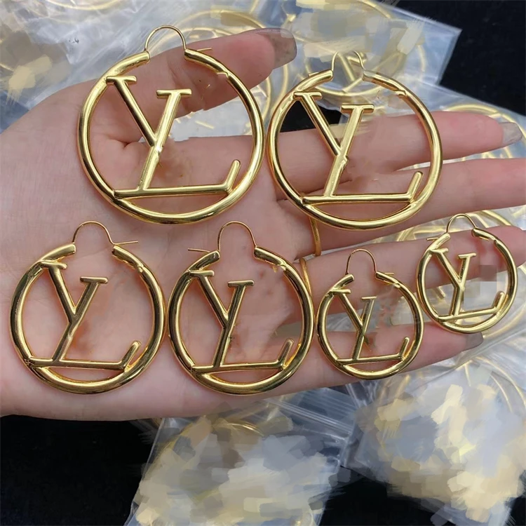 New Arrival Luxury Brand 18k Gold Plated Earrings Designer Hoop Earrings