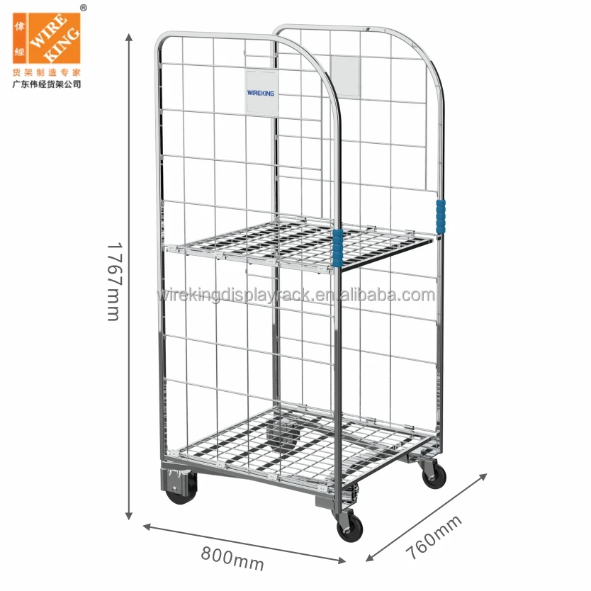 WIREKING Factory Wholesale portable Supermarket Trolley Metal Basket Grocery Shopping Cart with Wheels