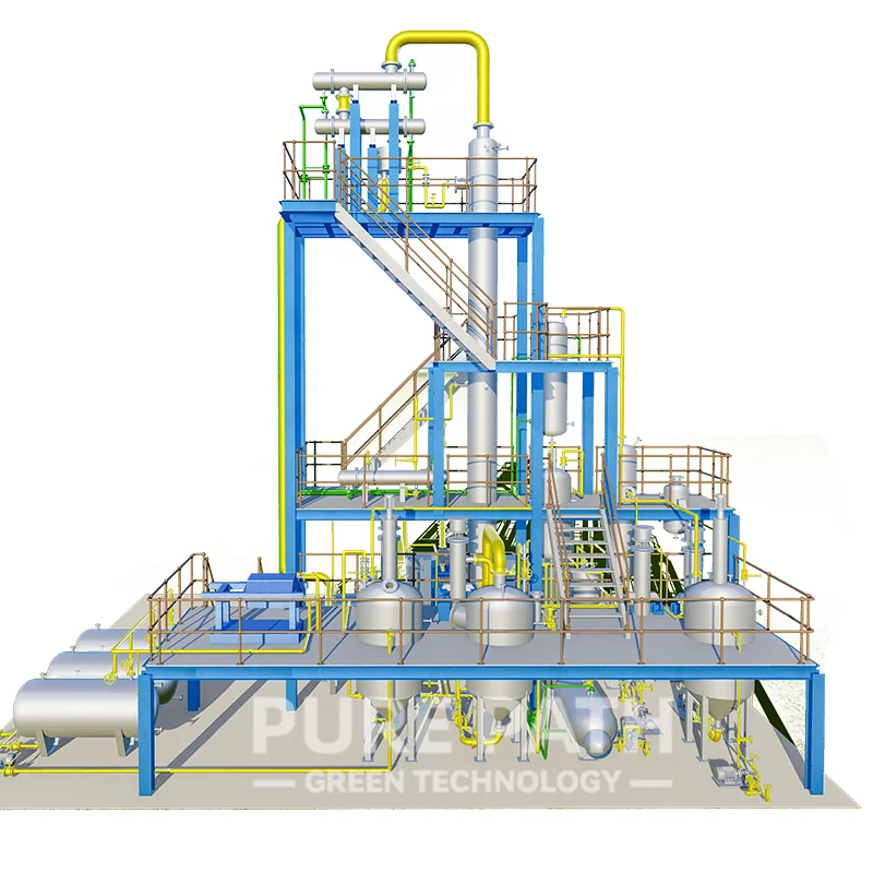 Used Lubricant Oil Recycling Machine and Recycling of Waste Engine Oil to Base Oil With Wiped Thin Film Evaporator