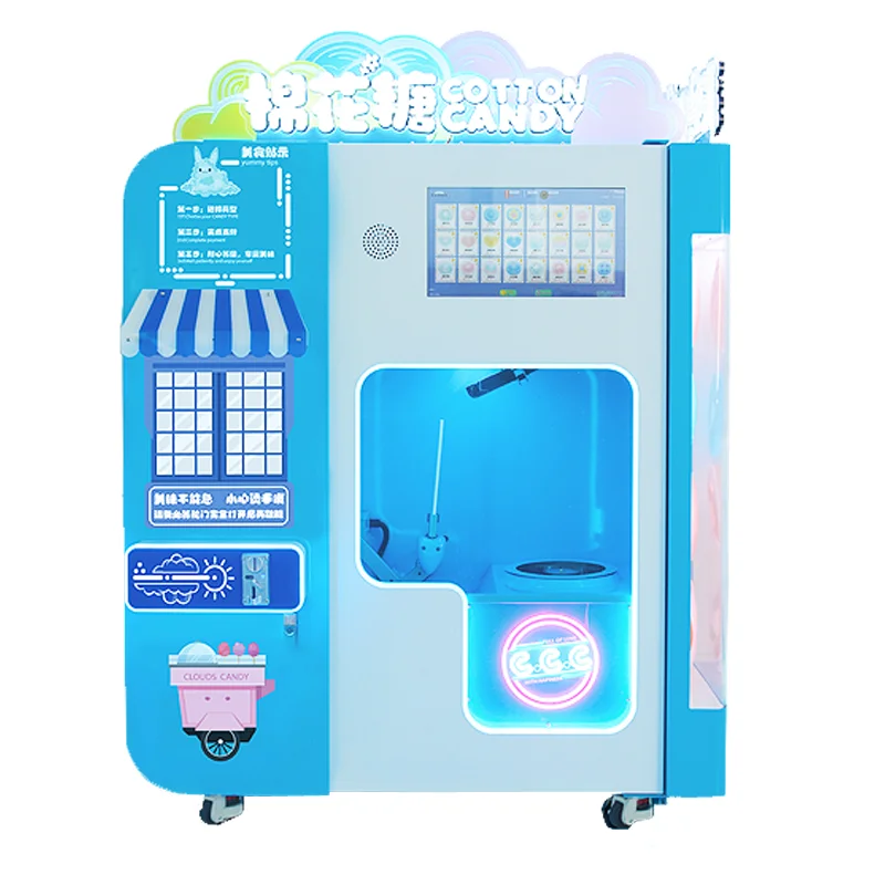 Factory Commercial Self Full Automatic Cotton Candy Floss Vending Machine For Sale Shopping Malls And Amusement Parks