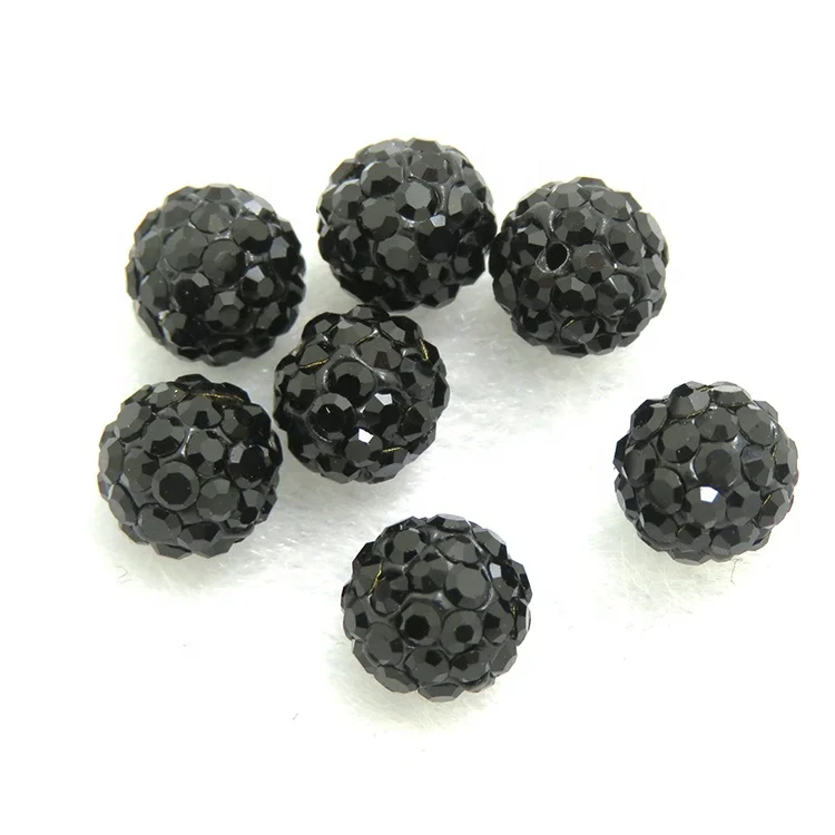 Colorful Decorative Crystal Beads For Jewelry Making Fashion Rhinestone Paved Ball Polymer Clay Crystal Rhinestone Beads