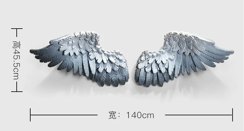 Resin Angel Wing Wall Hanging for Living Room Sofa Background Wedding Backdrop Hotel Decor for Bedroom Ornament