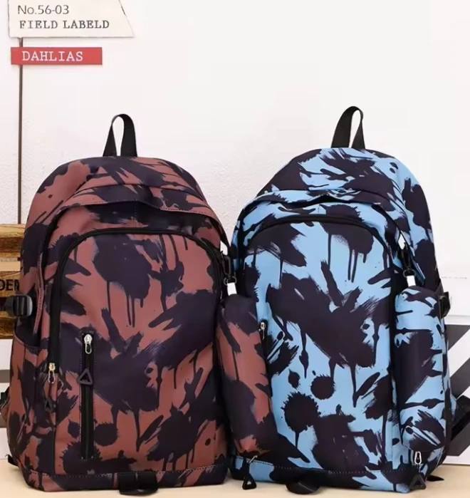 20-Inch Large Capacity Nylon Rolling Backpack Travel Luggage with Trolley Laptop Bag for School Use