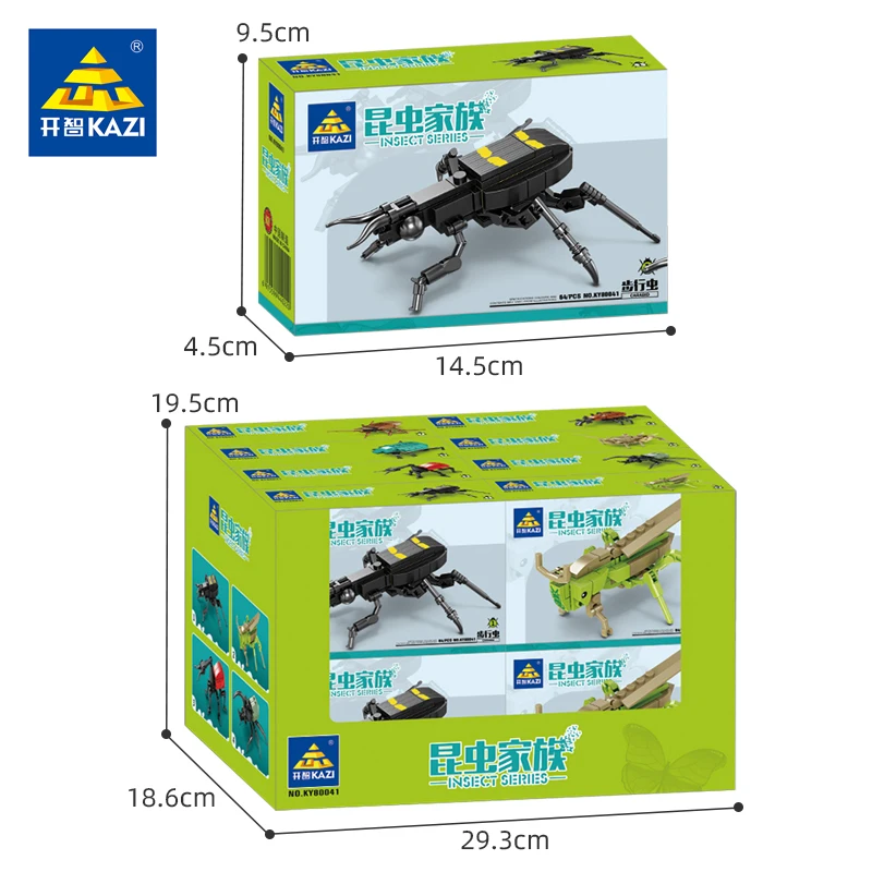 KAZI 80041 Insect Series plastic building block sets children colorful educational toys newly designed DIY animal Blocks toy