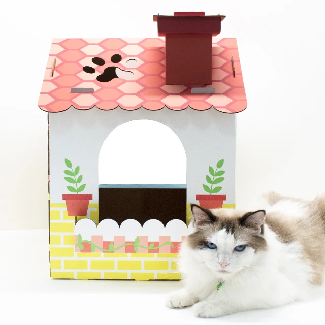 Tonton 2023 New Cat House with Printing Pet Cages & Houses Cat House Pet Carriers Indoor pet products cat supplies