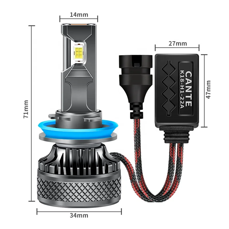 High power 130W canbus K18 led headlight csp zes chip 9005 9006 9012 H1 lamp H4 H7  H11 led headlight car headlamp HB3 HB4