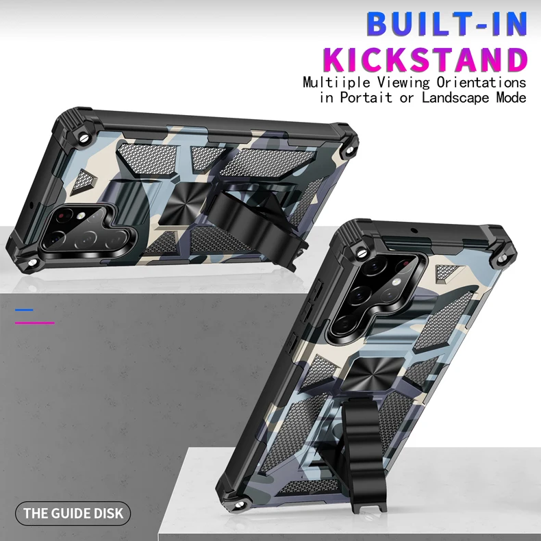 Galaxy S22 Plus S20 FE S22+ Military kickstand Heavy Duty Shockproof Phone Cover Cases S21 ultra case for Samsung