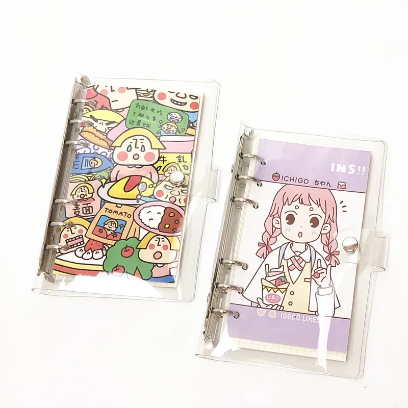 Creative Cartoon PVC Notebook 6-holes Loose-leaf Refillable Binder Notebooks A6