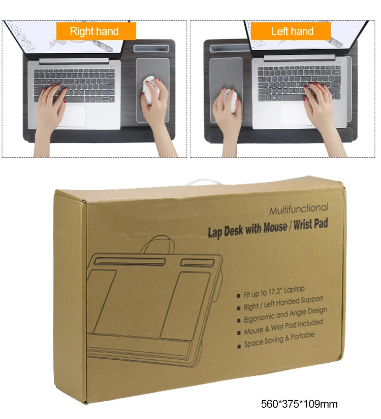 
portable laptop desk with cushion laptop stand wood for bed and sofa computer riser notebook stand with soft cushion 