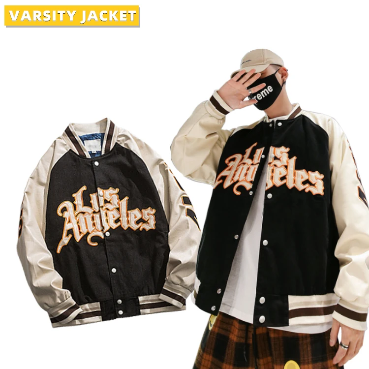 Высококачественные кожаные баскетбольные бейсбольные куртки большого размера с вышивкой и мехом для мужчин и женщин