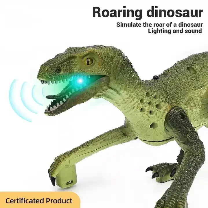 2024 HOT SALE Kids Infrared Remote Control Dinosaur Walking RC Robot Dinosaur with Realistic Sound Walking Dinosaur Velociraptor