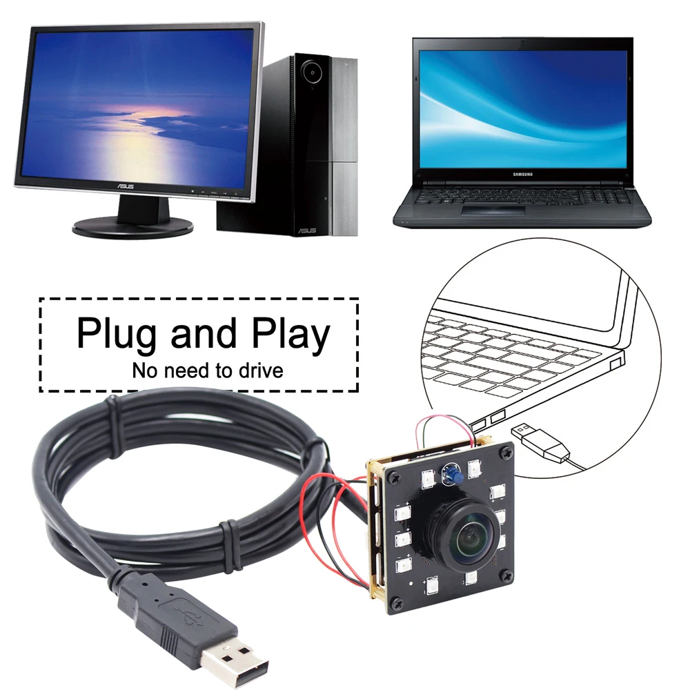 ELP Panaromic Camera High 120fps Webcam UVC CMOS OV2710 Infrared Mini Video Camera Wide Angle For Raspberry Pi