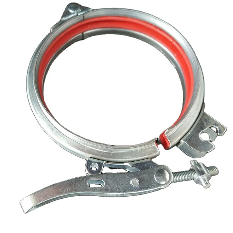 Air Duct Ventilation Galvanized Steel Quick Release Lock Ducting Pipe Clamps With Red