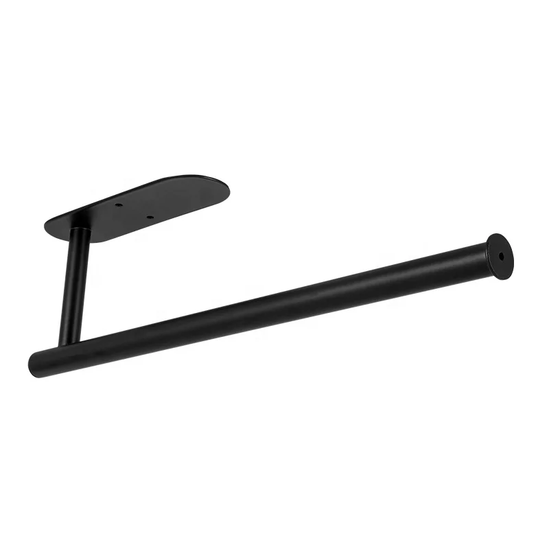 ODM/ OEM Kitchen Metal Black Paper Towel Holder Wall Mounted No Drilling Luxury Paper Roll Holder