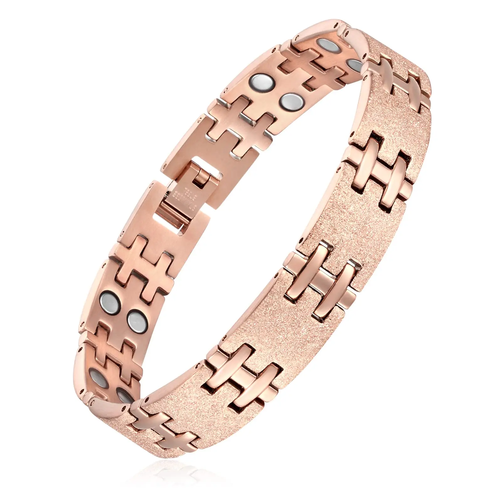 Manufacturer stainless steel magnetic bracelet mens rose gold bio magnetic bracelet low moq factory bracelet