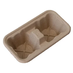 Biodegradable Tea Drink Coffee Packaging Tray Paper Cup Carrier With 2/4 Compartment Disposable Cup Holder
