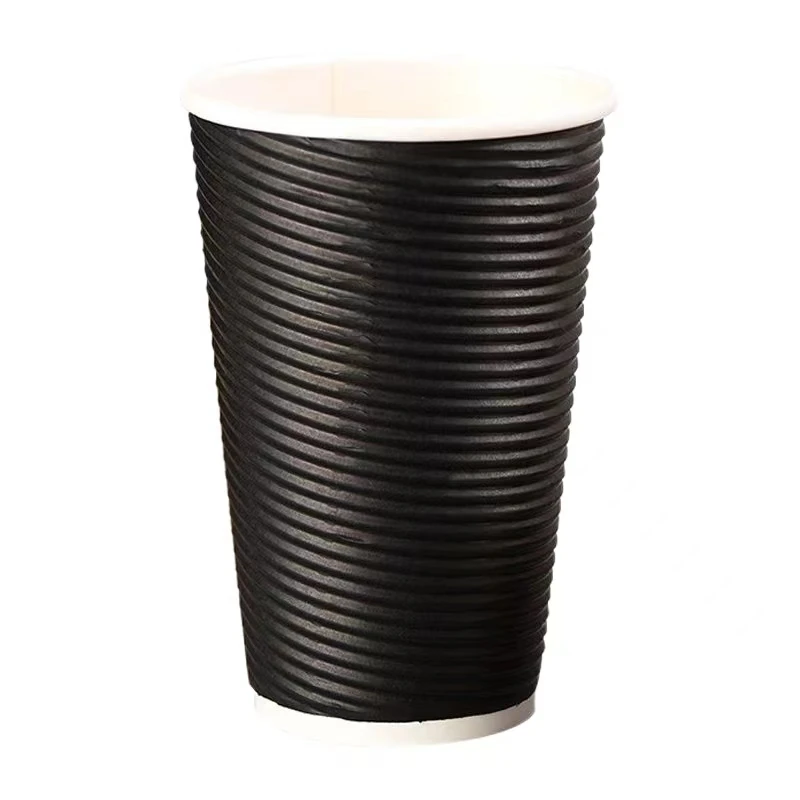 Индивидуальный дизайн одноразовые Печатные 8 унций 10 12 16 гофрированные кофейные чашки с двойной