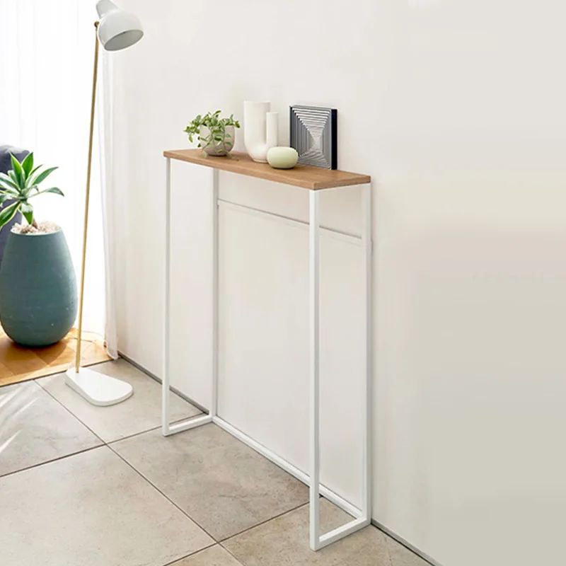 OEM&ODM Wholesales Home Slim Console Table Narrow Accent Table For Entryway Living Room Steel + Wood Narrow Console Table