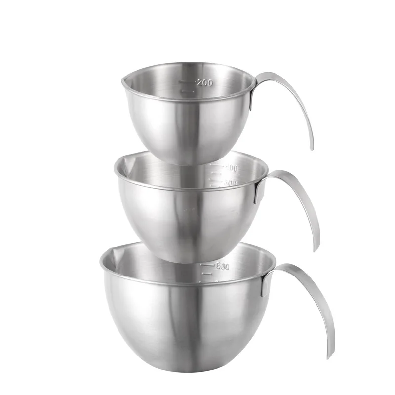 High quality Japan Style Baking Bowls Set Small Size Stainless Steel Mixing Bowls Set With Handle