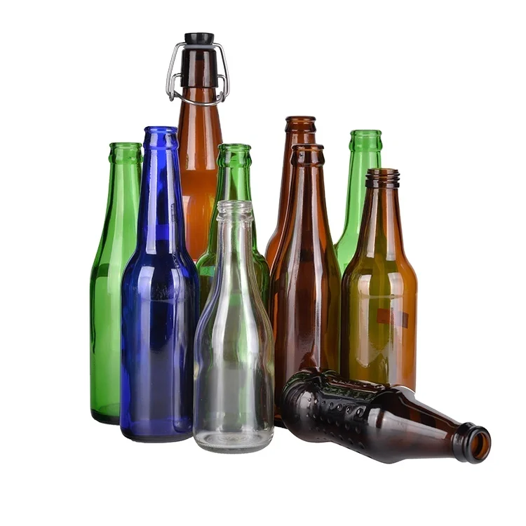 250ml 330ml 355ml 500ml 640ml 650ml 660ml 750ml 1000ml Amber Blue clear Green Red Custom Glass Beer Bottles