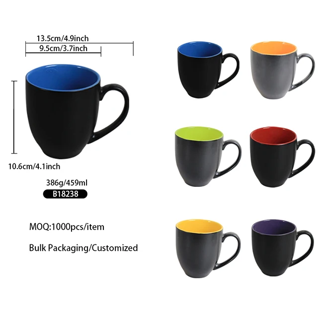 Amazon Product Black Ceramic Coffee Mug Manufacturer With Logo Cup Supplier Custom  Mugs Customizable Wholesale Porcelain Cups