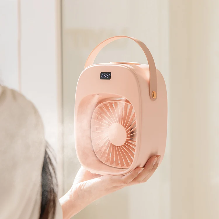 IMYCOO New digital display 3600 mAh battery mini portable spray fan USB rechargeable table fan