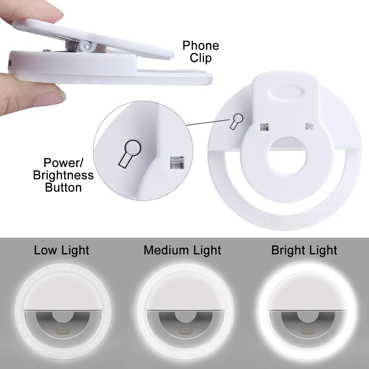 Popular Selfie Ring Light Small Clip On LED Video Conference Lighting Circle Cell Phone Light Ring for Phone