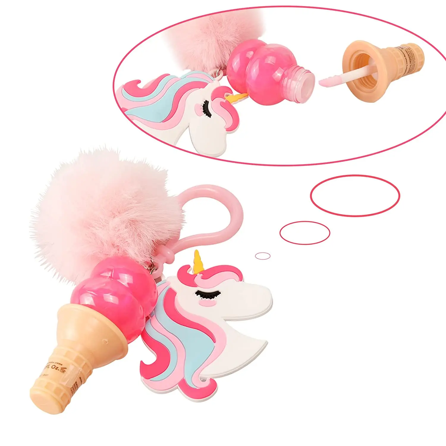 Glitter toy for kids care set with suitcase fruity flavors lip gloss wholesale bulk