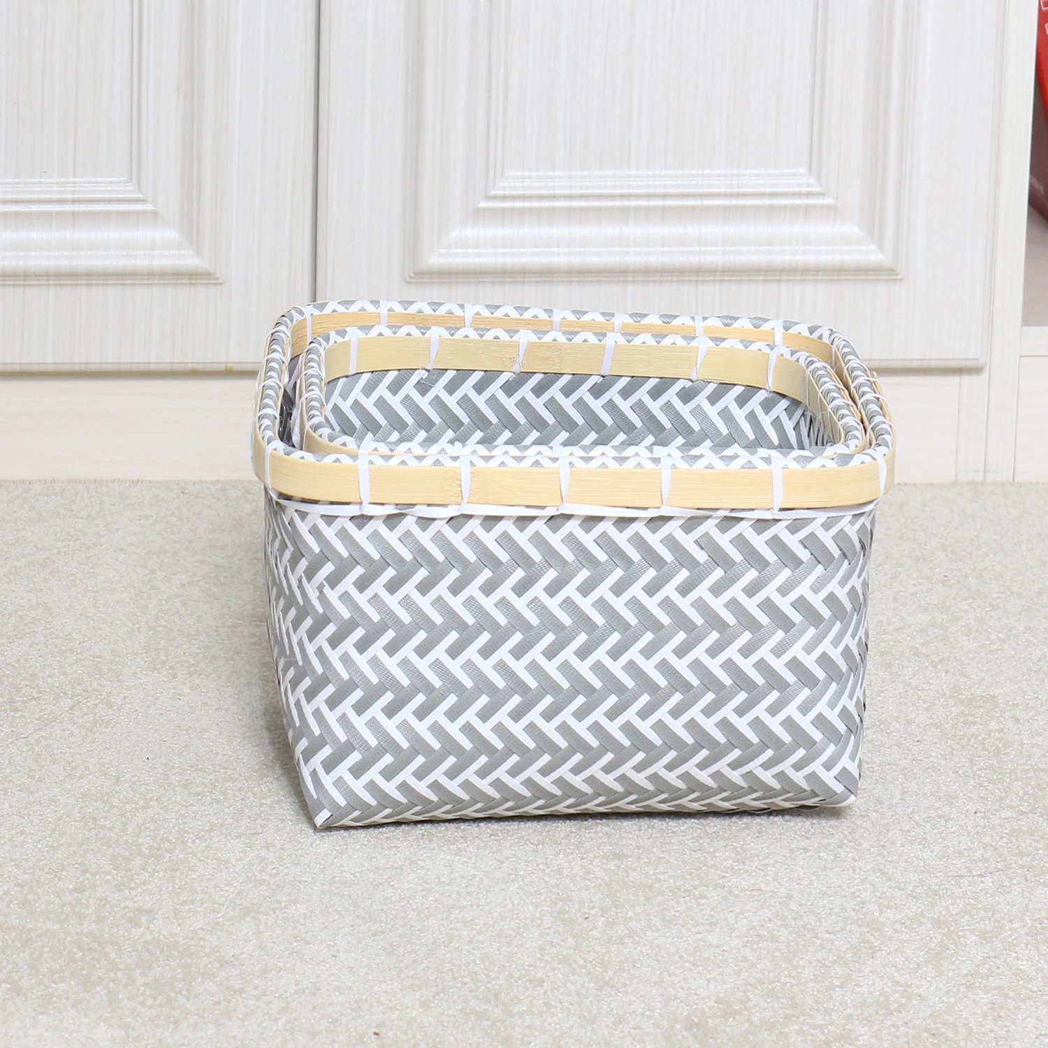Wholesale Plastic Resin Storage Basket PP Wicker Basket for Home Use & Baby Sundries