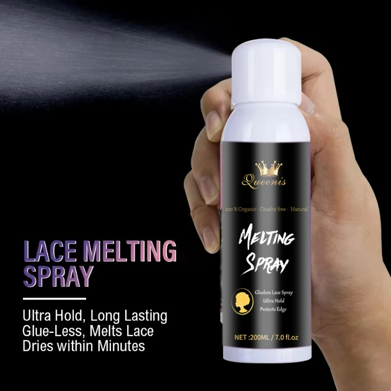OEM 200ml Hot Sales Glue-less Lace Extension Tool Melting Spray Hair Enhancement with Adhesives and Aluminium Material