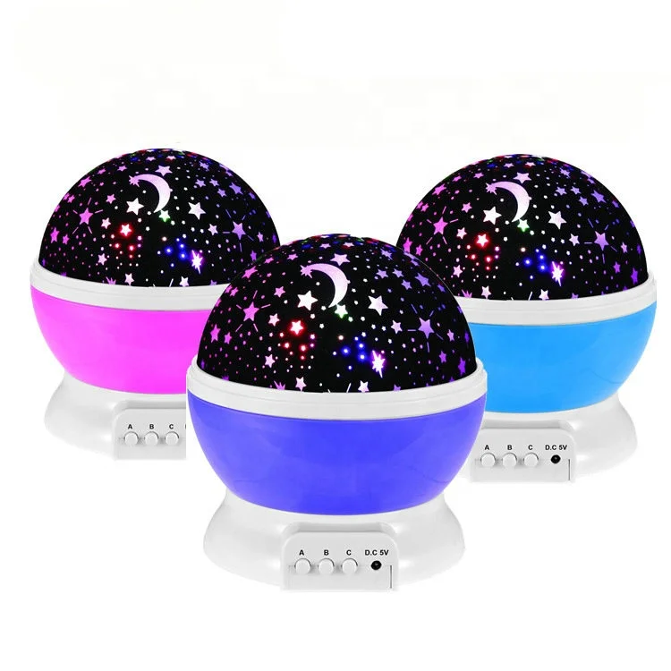 
Wholesales Night Light Projector Creative Rootating Moon Star Led Projector Night Light for kids 