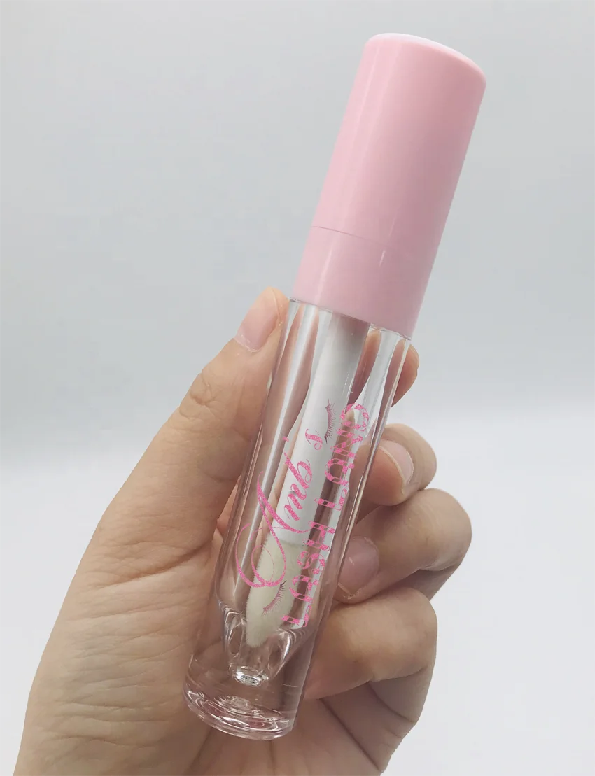 8 ml big brush lip gloss packaging pink hot empty lip gloss container tube transparent cosmetics tube custom private label logo