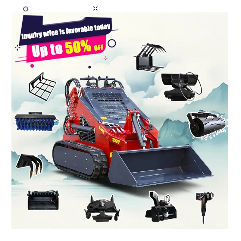 Chinese skid steer loader skid steer grapple forestry mulcher skid steer