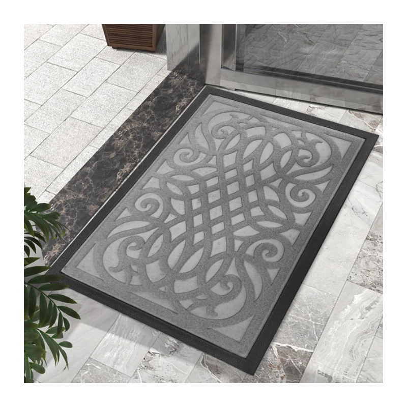 Cheaper outdoor rubber door mat for entrance waterproof polyester indoor outdoor door mat large non-slip mats