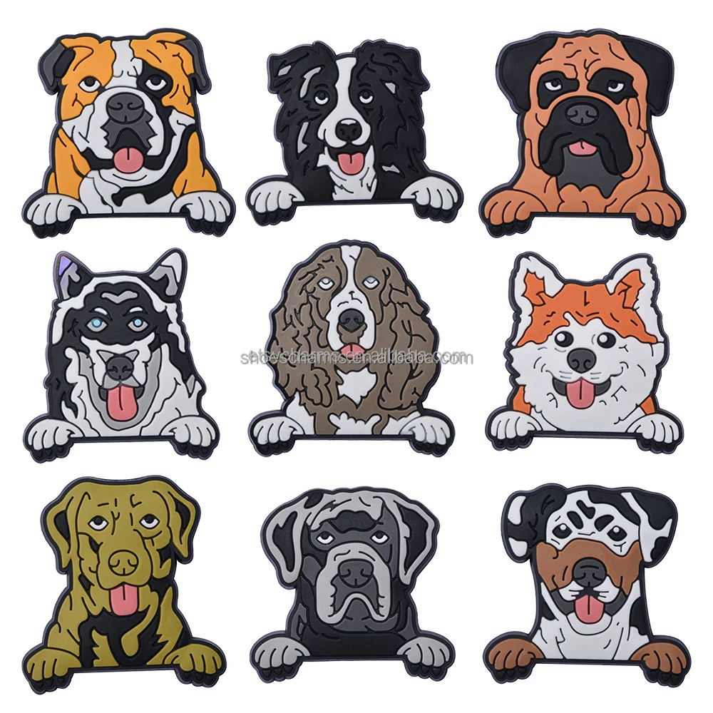 2024 Wholesale High Quality New Arrival Puppy dog family shoe charms for EVA beach clog shoes