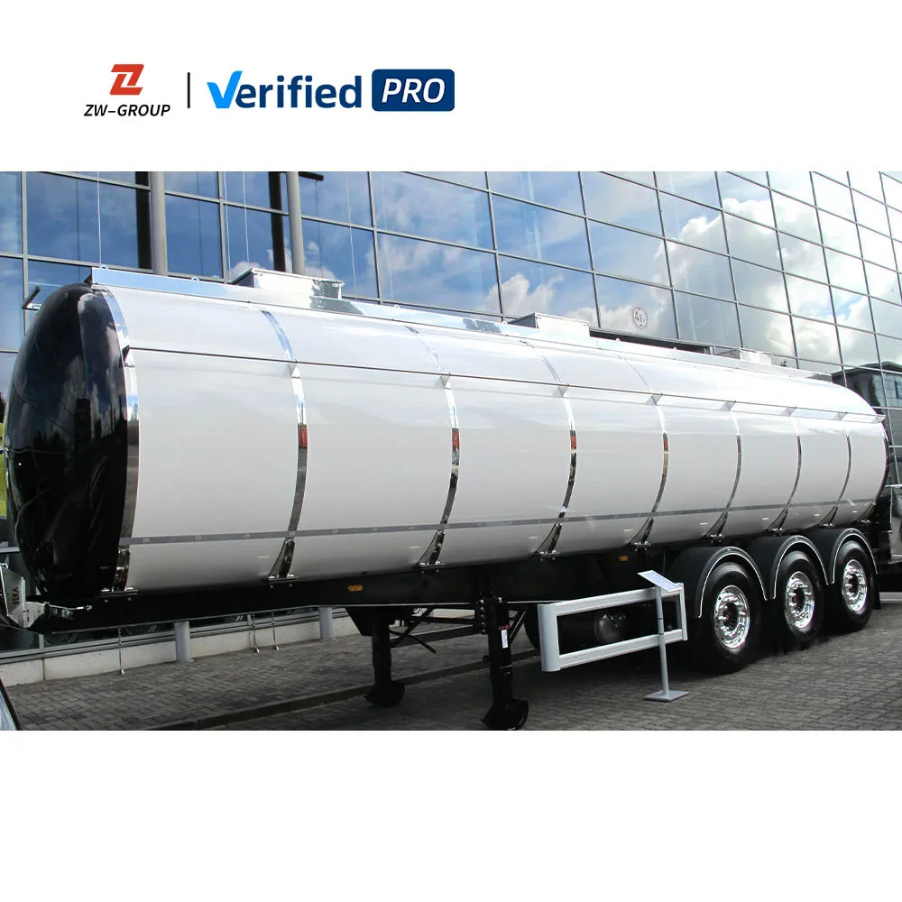 ZW 2/3/4 Axles Diesel Water Liquid Fuel Oil Tanker Semi Trailer Aluminum Crude Oil Loading Tanker Trailer