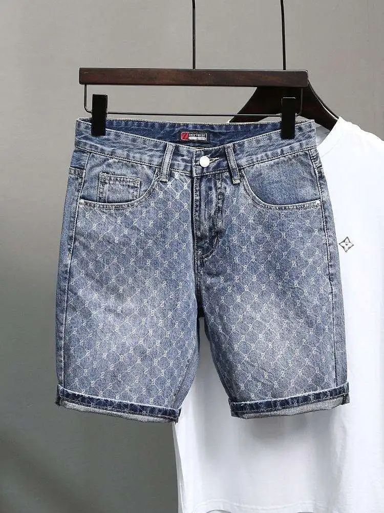 Customized Mens Loose Shorts Summer Streetwear Vintage Shorts Mens Fashion Casual Printed Loose Denim Jeans Shorts