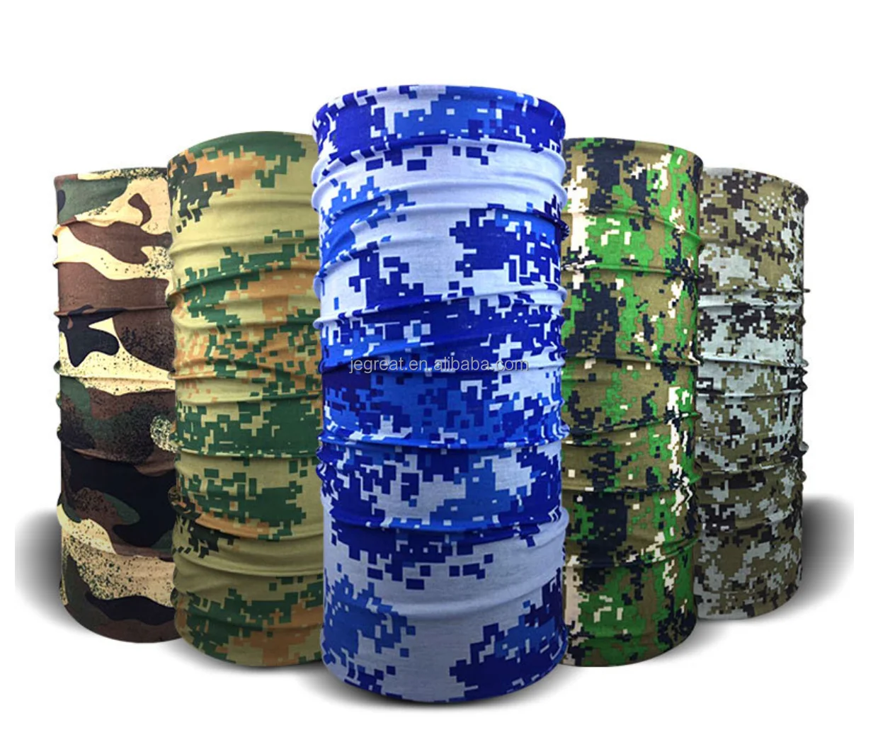 customized 25*50Cm Breathable  Headwear  Multifunctional  Seamless  Skull Bandanas for outdoor playing and hiking