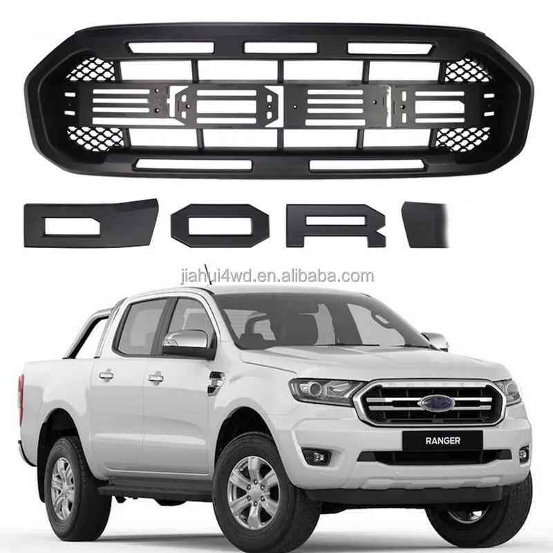 For Ranger  T8 PX3 MK3 2018 2019 2020 2021 XLT ABS Matte Black Front Grill Mesh